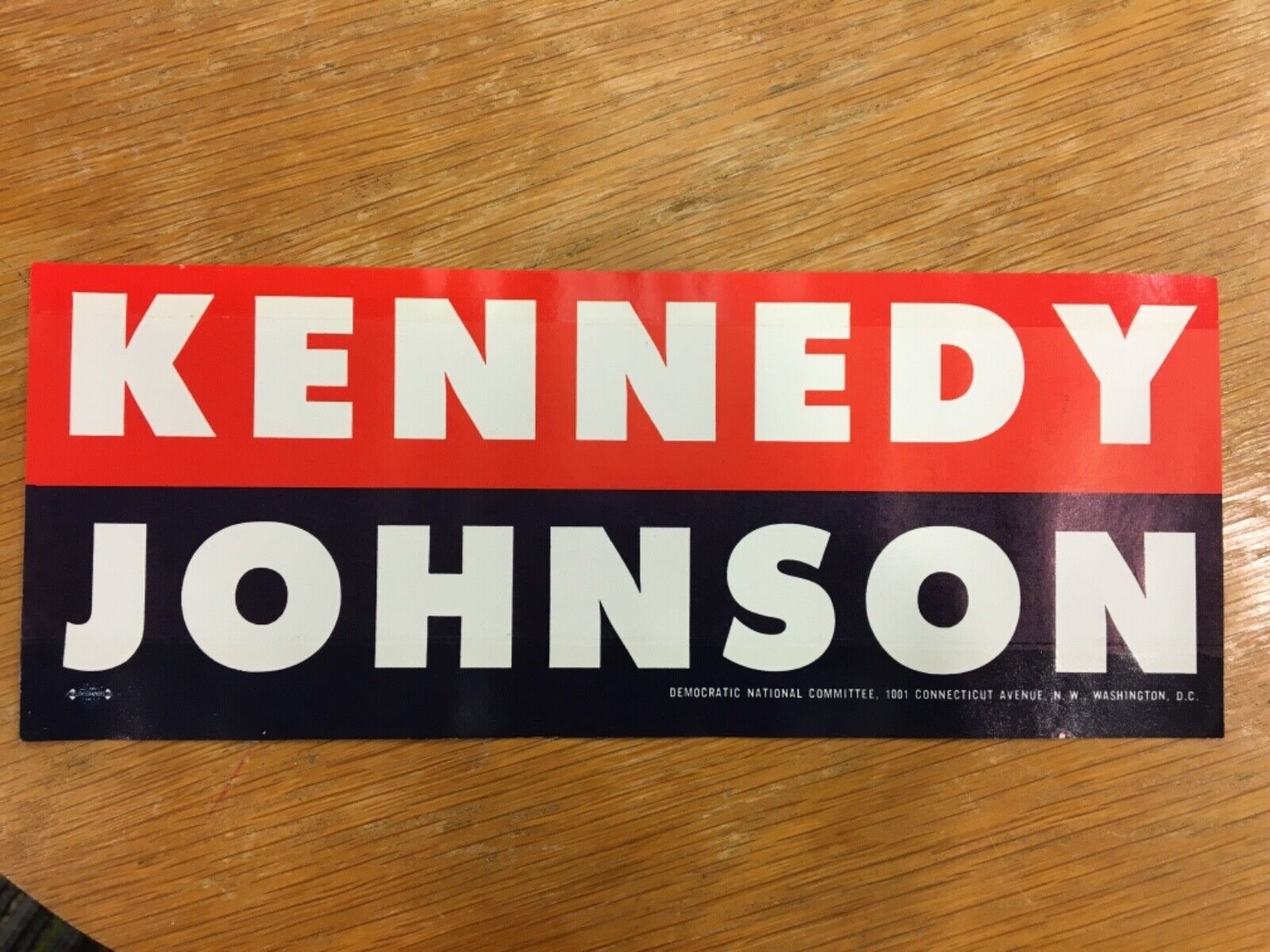 ORIGINAL 1960 John F. Kennedy / Lyndon B. Johnson Window Sticker 