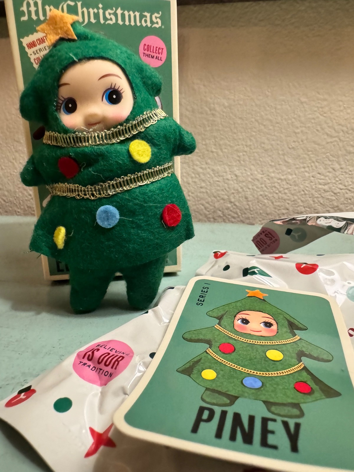 Mr. Christmas Mystery Mini Elf Ornament Piney Christmas Tree NEW Series 1