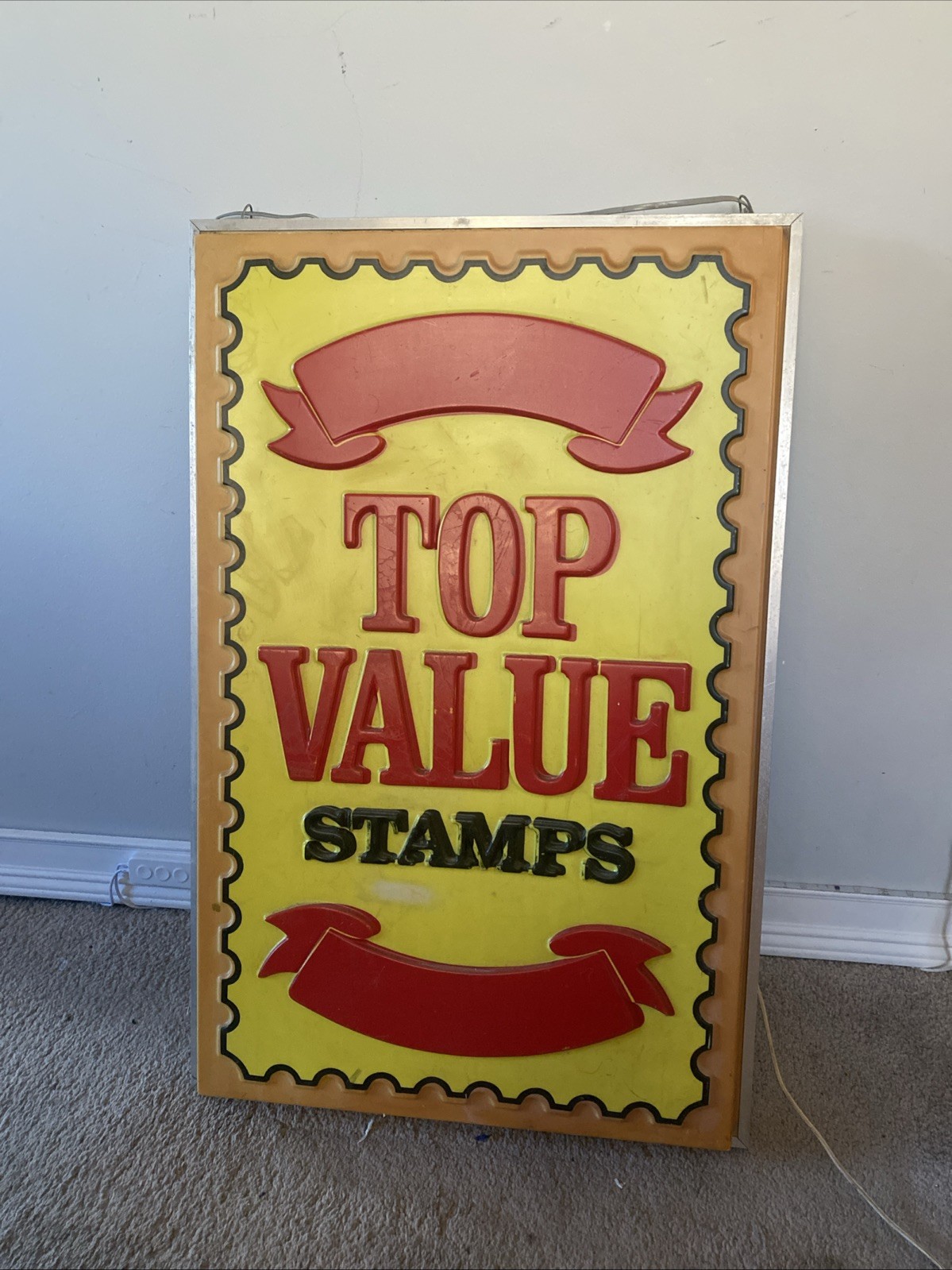 Top Value Stamps Light Up Sign Vintage Style