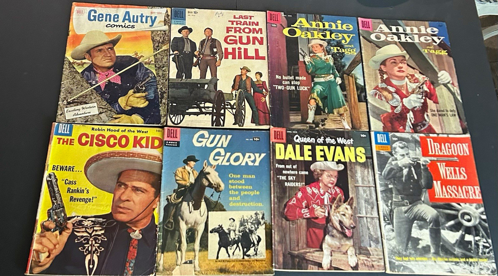 Vintage Dell Western Comics Lot of 8 Annie Oakley Gene Autry Dale Evans 1950s Vintage Dell Western Comics Lot of 8 Annie Oakley Gene Autry Dale Evans 1950s