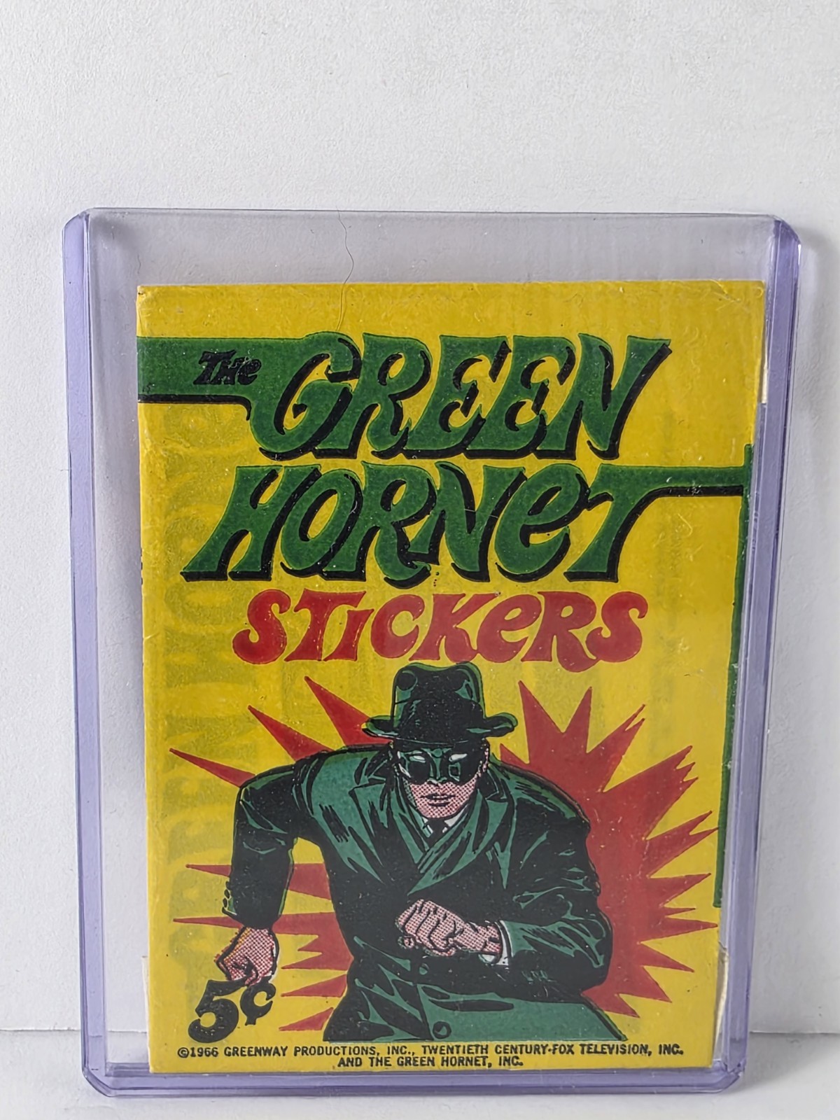 RARE UNOPEN 1966 TOPPS GREEN HORNET STICKERS WAX PACK RARE UNOPEN 1966 TOPPS GREEN HORNET STICKERS WAX PACK