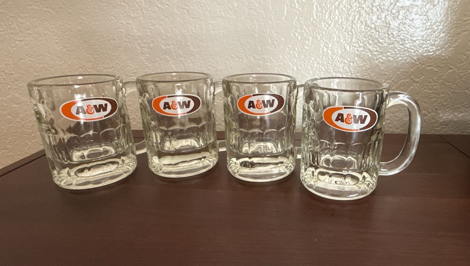 Vintage 8 Oz. A & W Root Beer Mugs, Set of 4