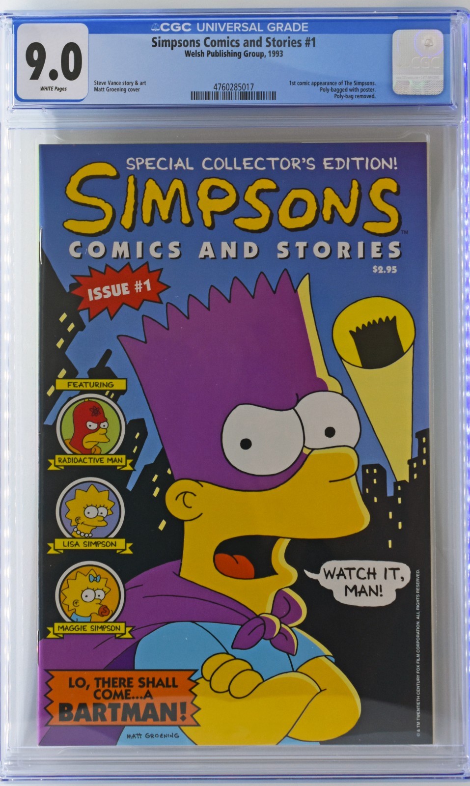 Simpsons Comics and Stories #1 CGC Graded 9.0 - 1993 Welsh Publishing Simpsons Comics and Stories #1 CGC Graded 9.0 - 1993 Welsh Publishing