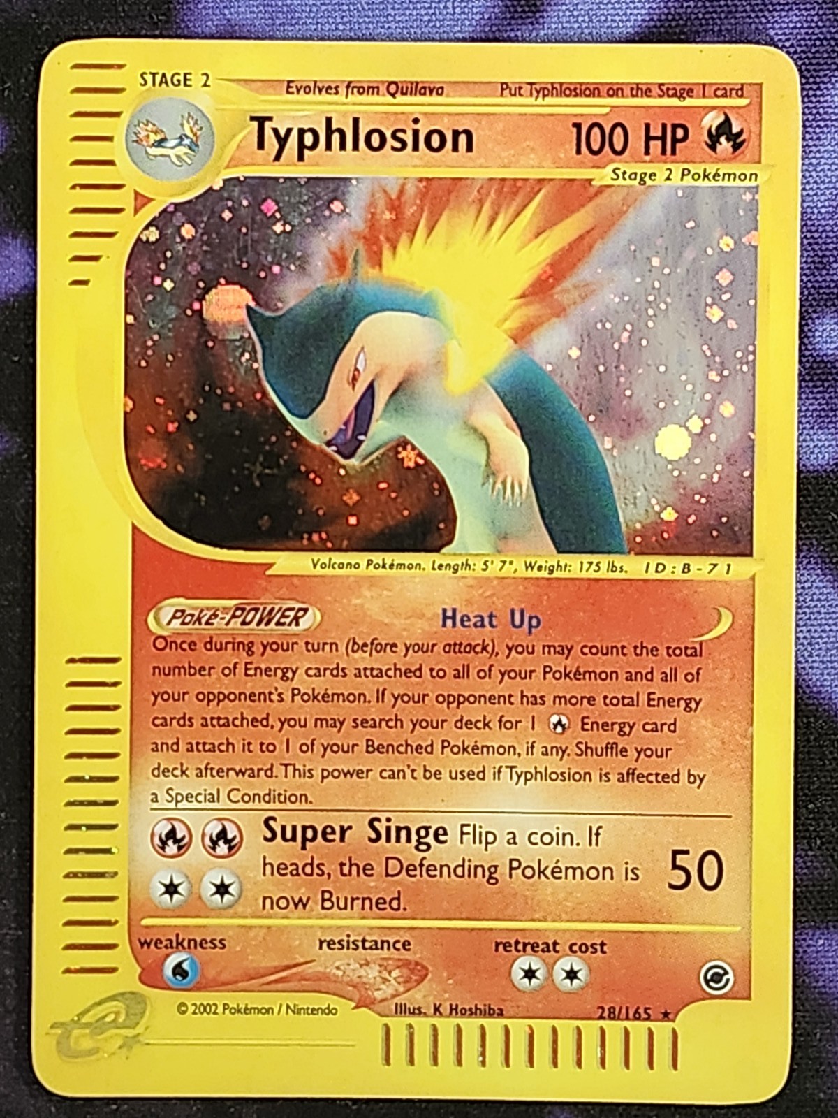 Pokemon Typhlosion 28/165 (LP) Holo Expedition EX Pokemon Typhlosion 28/165 (LP) Holo Expedition EX
