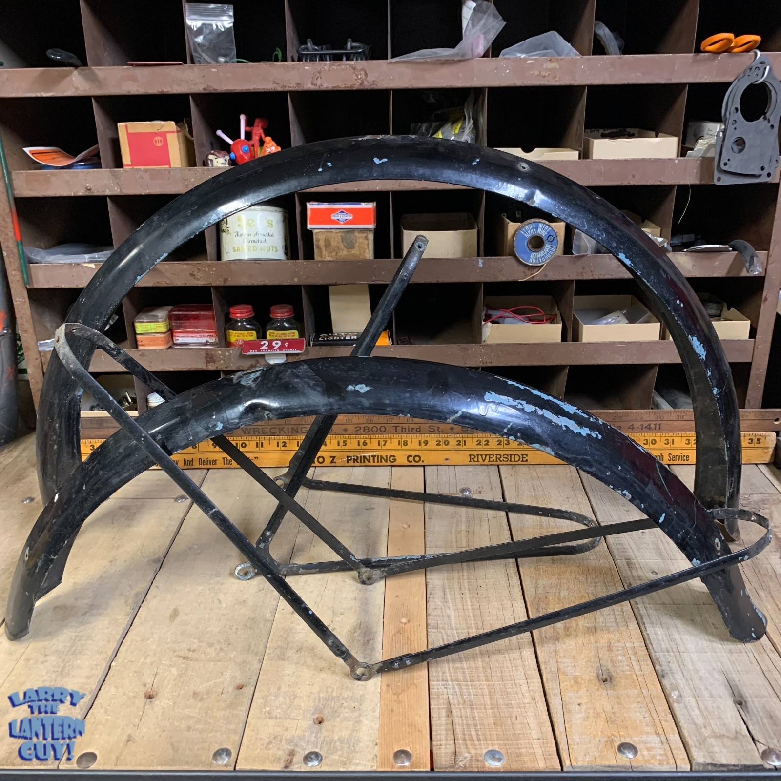 Prewar ELGIN 1936 / 1937 Peaked Duckbill 26" Front/Rear Fenders With Flat Braces Prewar ELGIN 1936 / 1937 Peaked Duckbill 26" Front/Rear Fenders With Flat Braces