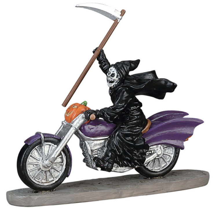 Lemax GRIM RIDER Spooky Town Halloween Village Biker -Grim Reaper Motorcycle Lemax GRIM RIDER Spooky Town Halloween Village Biker -Grim Reaper Motorcycle