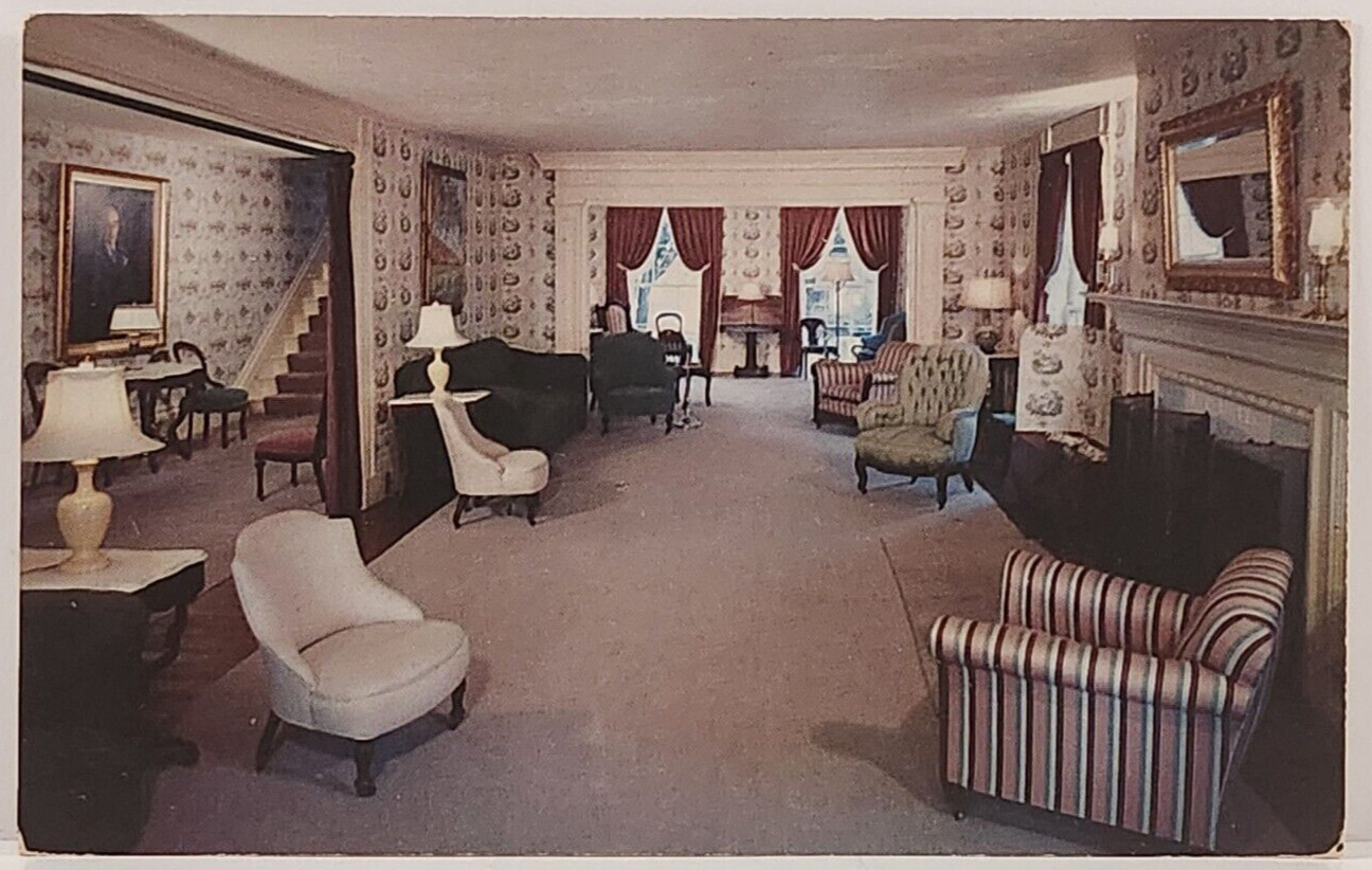 Postcard North Parlor in Equinox House, Manchester-in-the-Mountains NJ Vintage