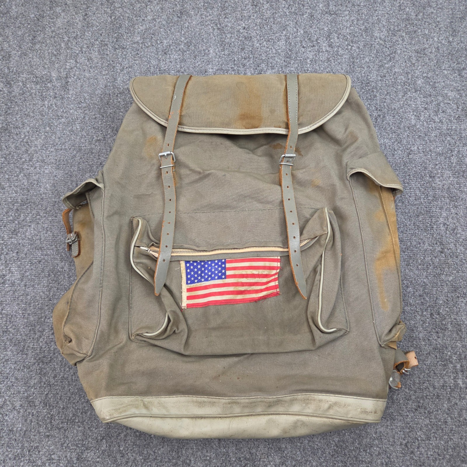 Vintage Kurz Mod 2 Canvas Rucksack West Germany Green USA Flag Military 50s 60s Vintage Kurz Mod 2 Canvas Rucksack West Germany Green USA Flag Military 50s 60s
