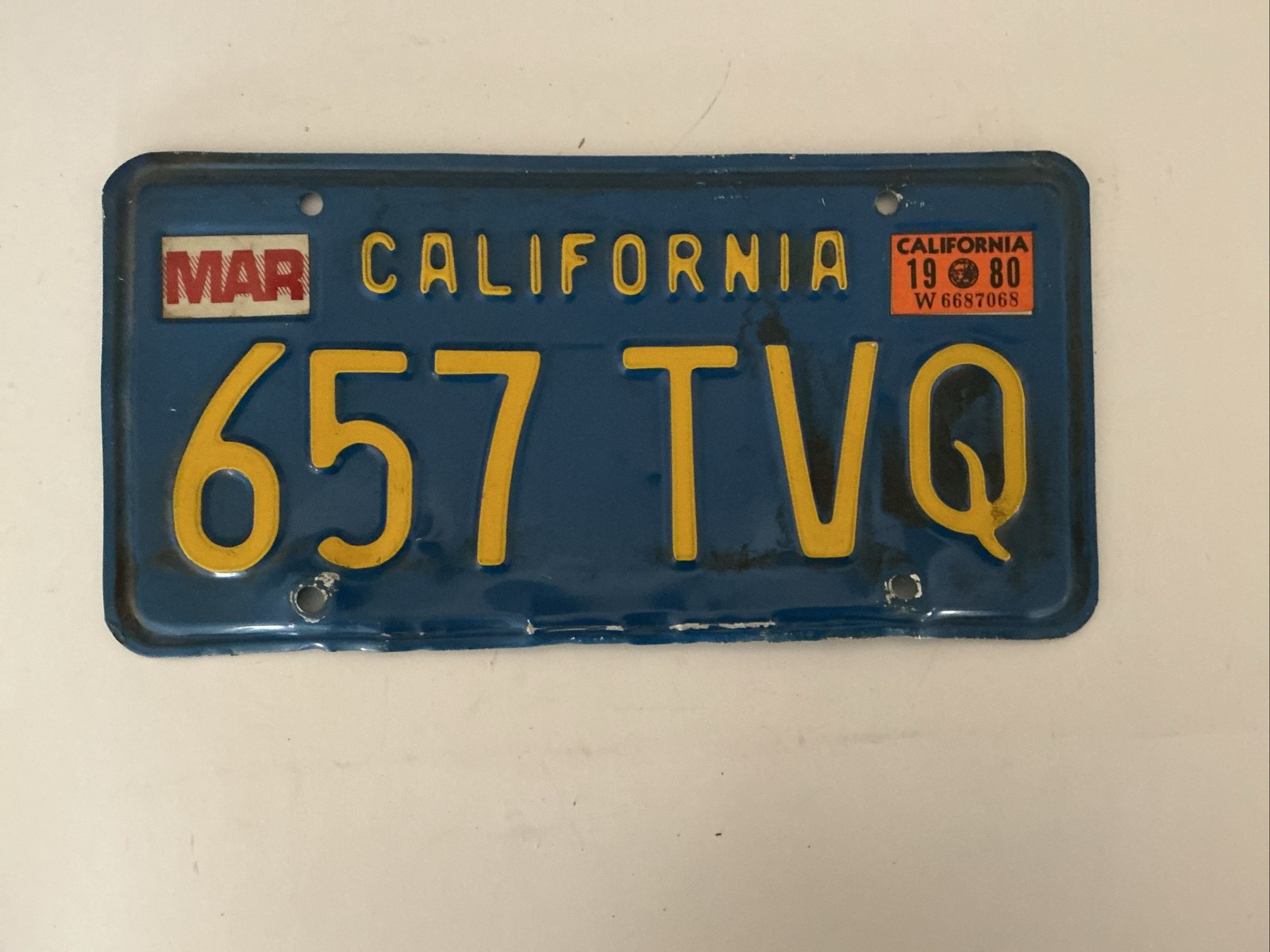 Vintage 1980 California License Plate Vintage 1980 California License Plate