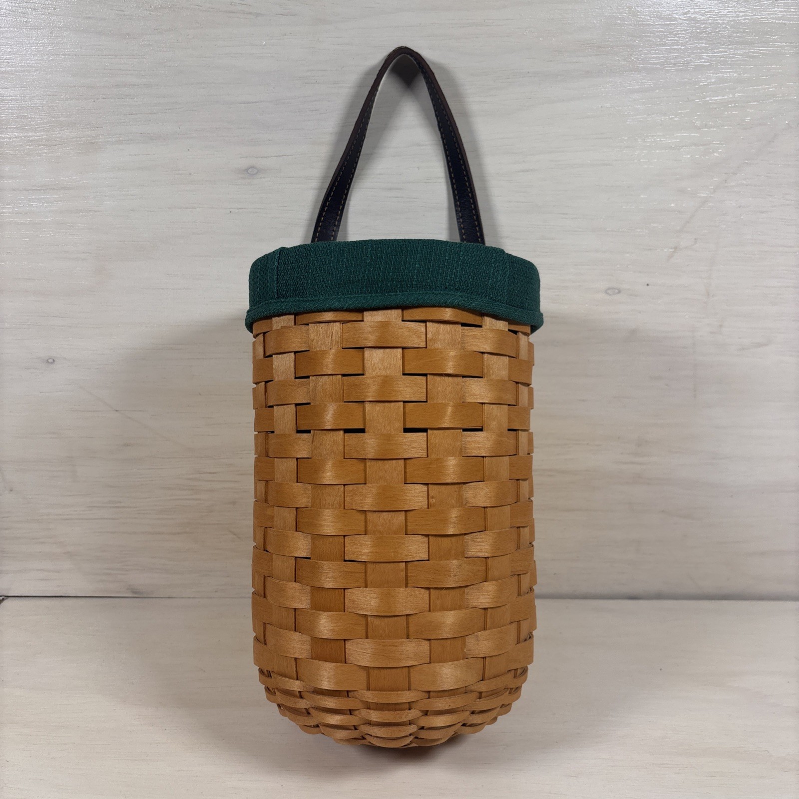 Longaberger 2001 Large Gatehouse Basket Ivy Green Liner Protector Leather Hanger Longaberger 2001 Large Gatehouse Basket Ivy Green Liner Protector Leather Hanger