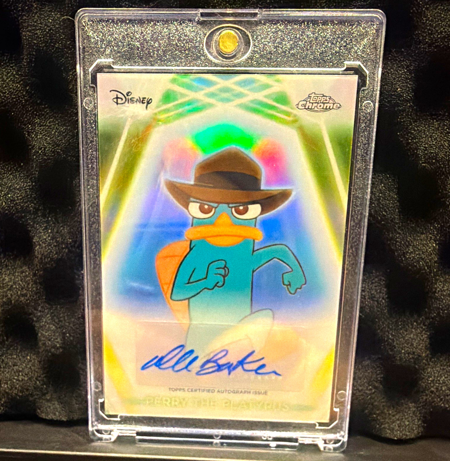 Topps 2026 Disney Neon Chrome Neon Autograph Perry Platypus CNA-DBB