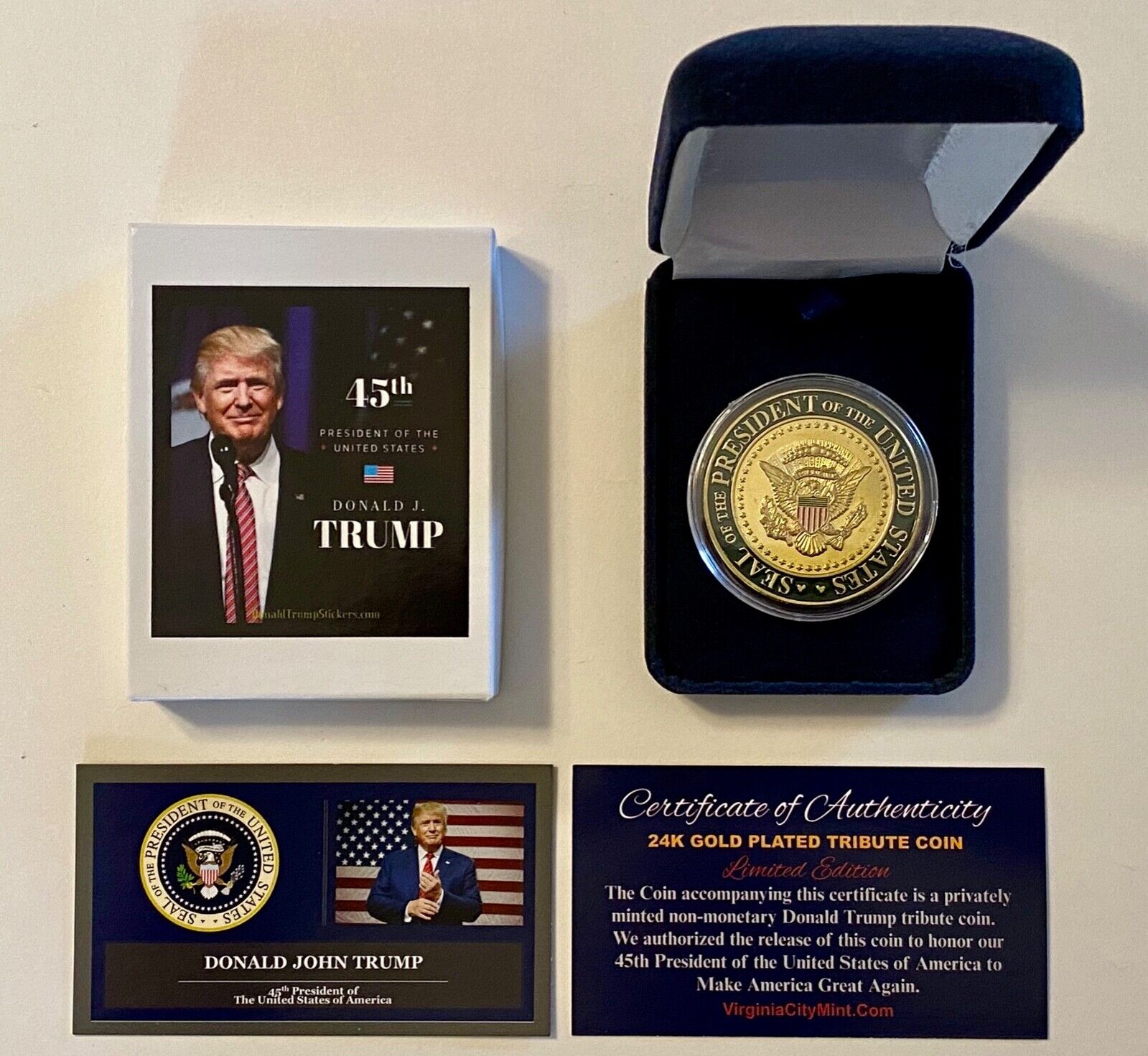 Donald Trump... 45th Presidential Seal... 2017 Commemorative Coin.. With a COA*