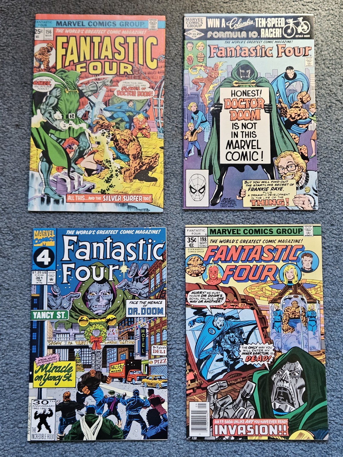 Vintage Lot of 4 FANTASTIC FOUR Marvel Comic Books Issues: 198, 156, 238, 361 Vintage Lot of 4 FANTASTIC FOUR Marvel Comic Books Issues: 198, 156, 238, 361