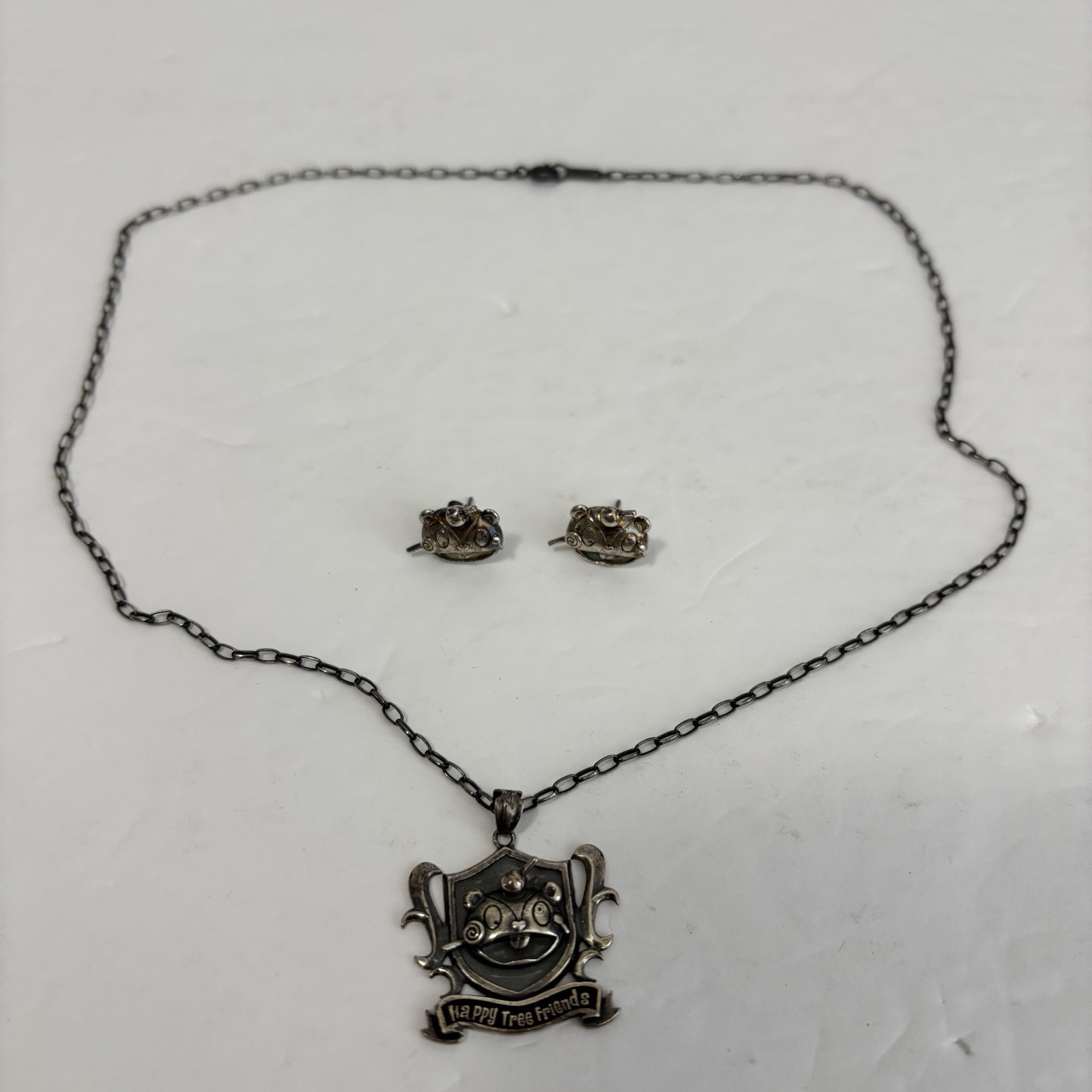 Happy Tree Friends HTF Sterling Silver 925 Necklace and Earrings Nutty Happy Tree Friends HTF Sterling Silver 925 Necklace and Earrings Nutty
