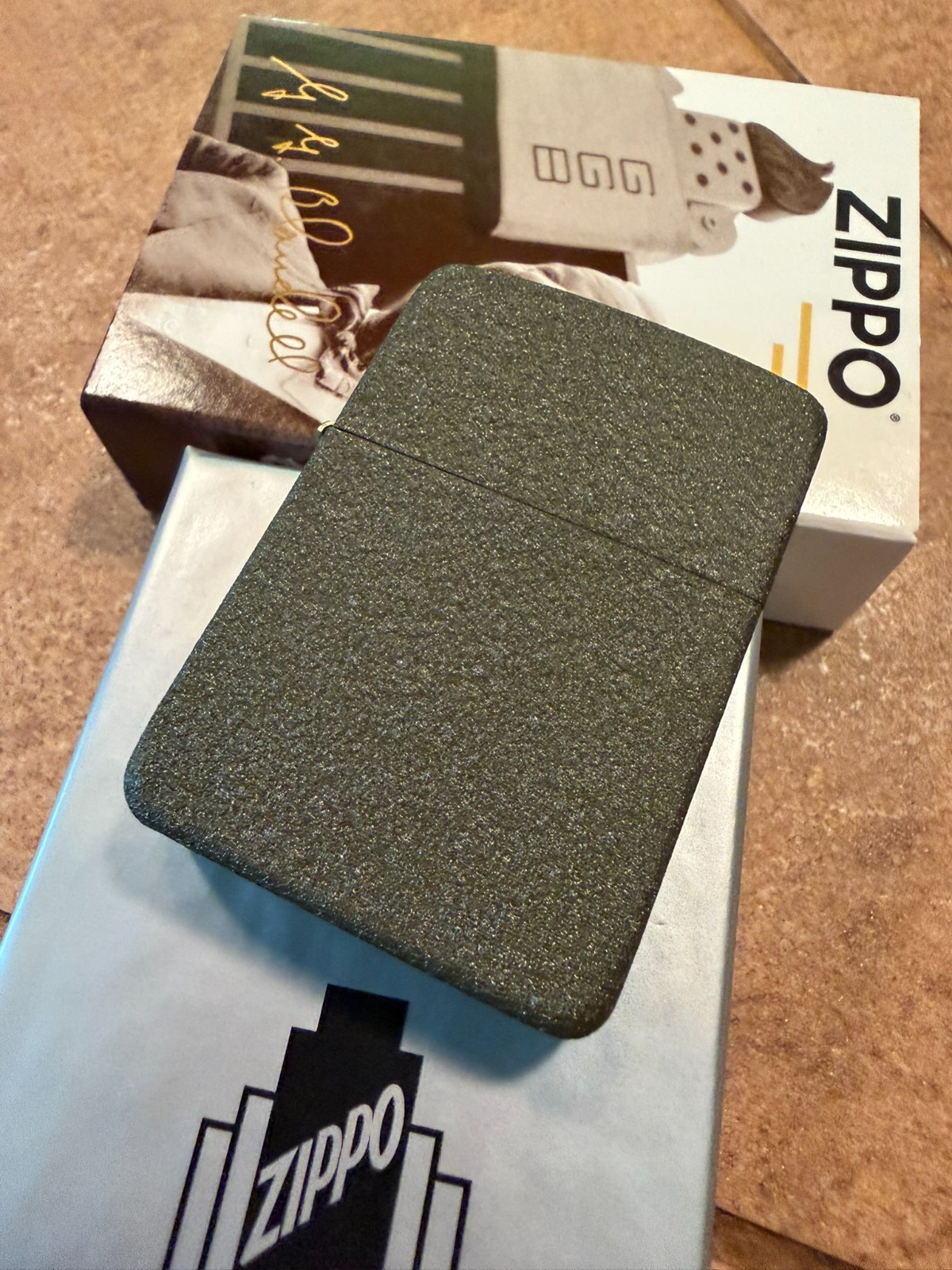Zippo 47426 Founder Day 2026 Green Crackle Brass Windproof Lighter + Flint Pack