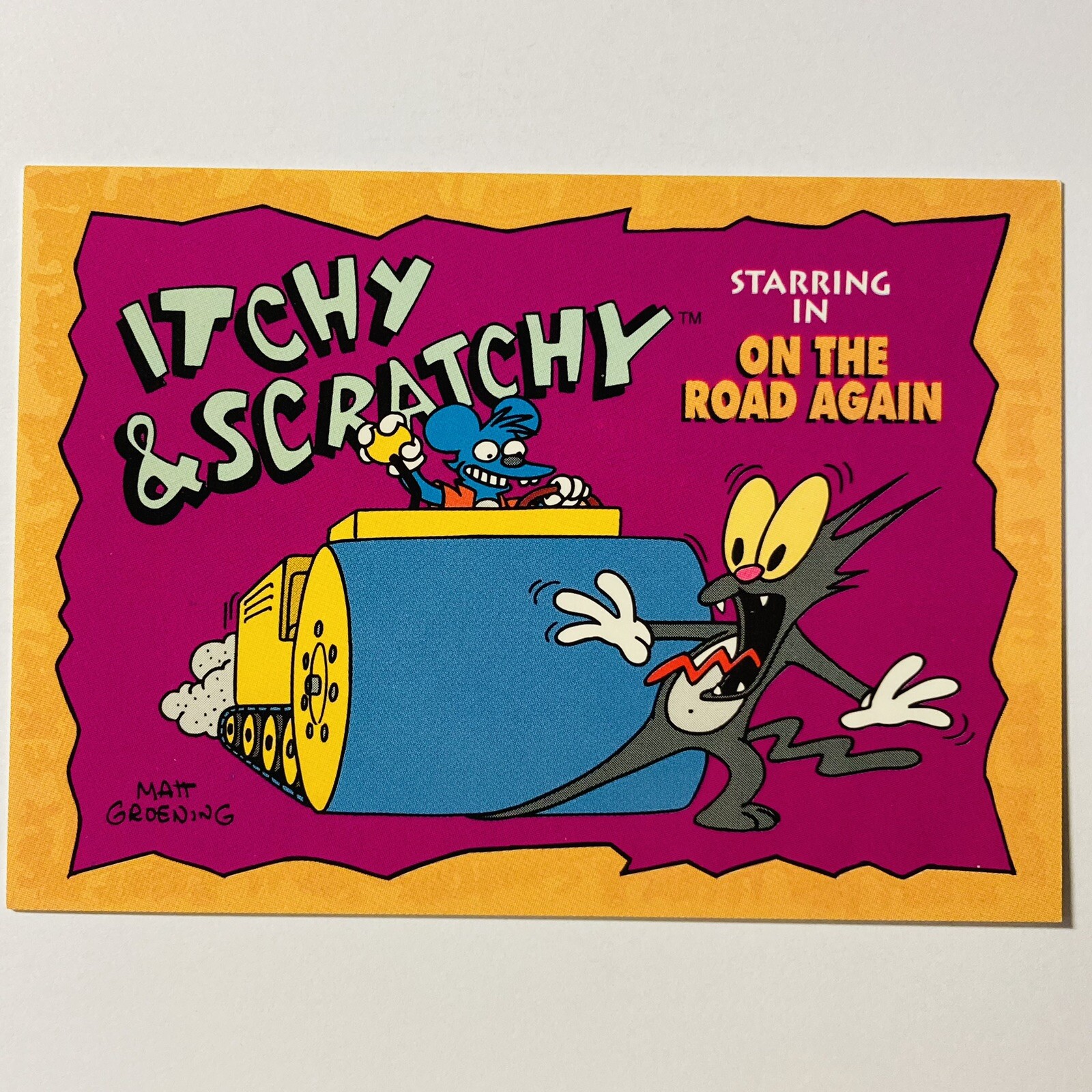 1993 SKYBOX ITCHY & SCRATCHY  PROMO CARD 118 On The Road Again Tc2