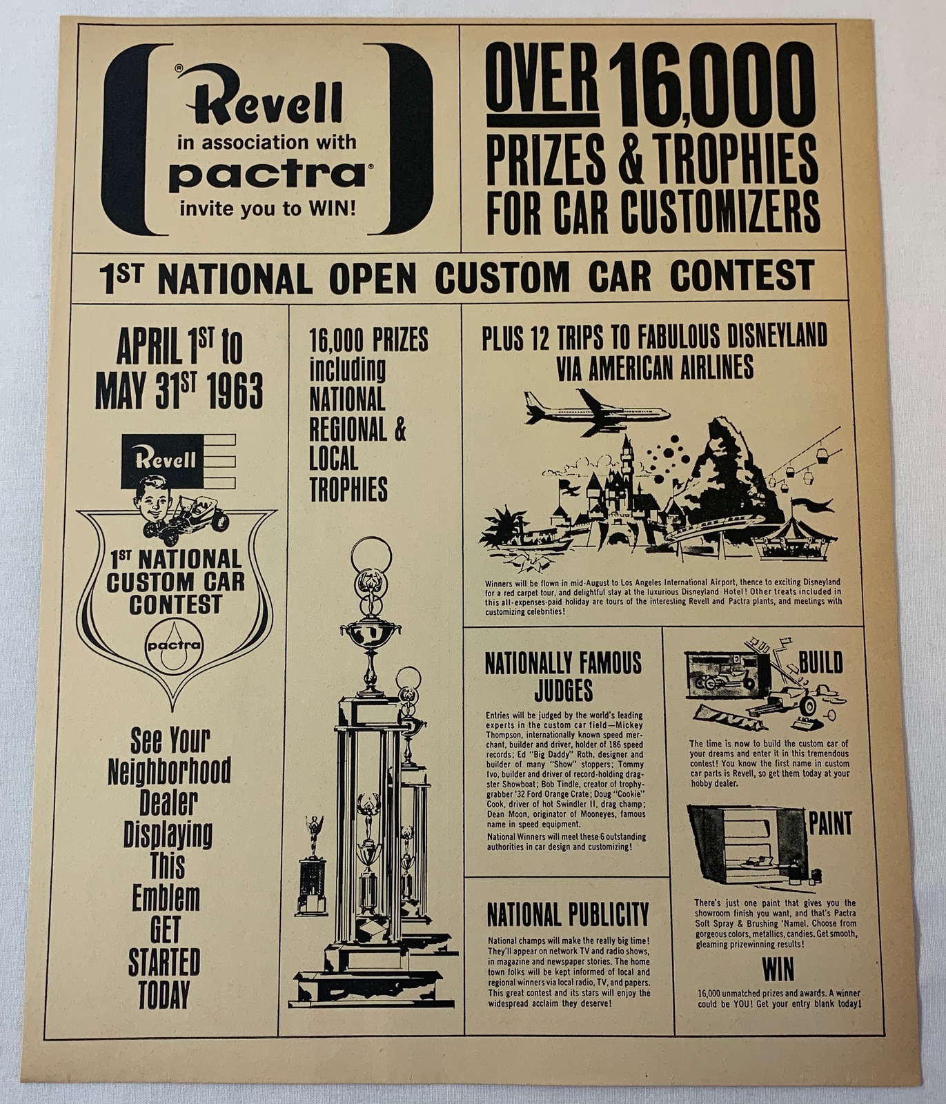 1963 REVELL/PACTRA models ad ~1st National Open Custom Car Contest 1963 REVELL/PACTRA models ad ~1st National Open Custom Car Contest