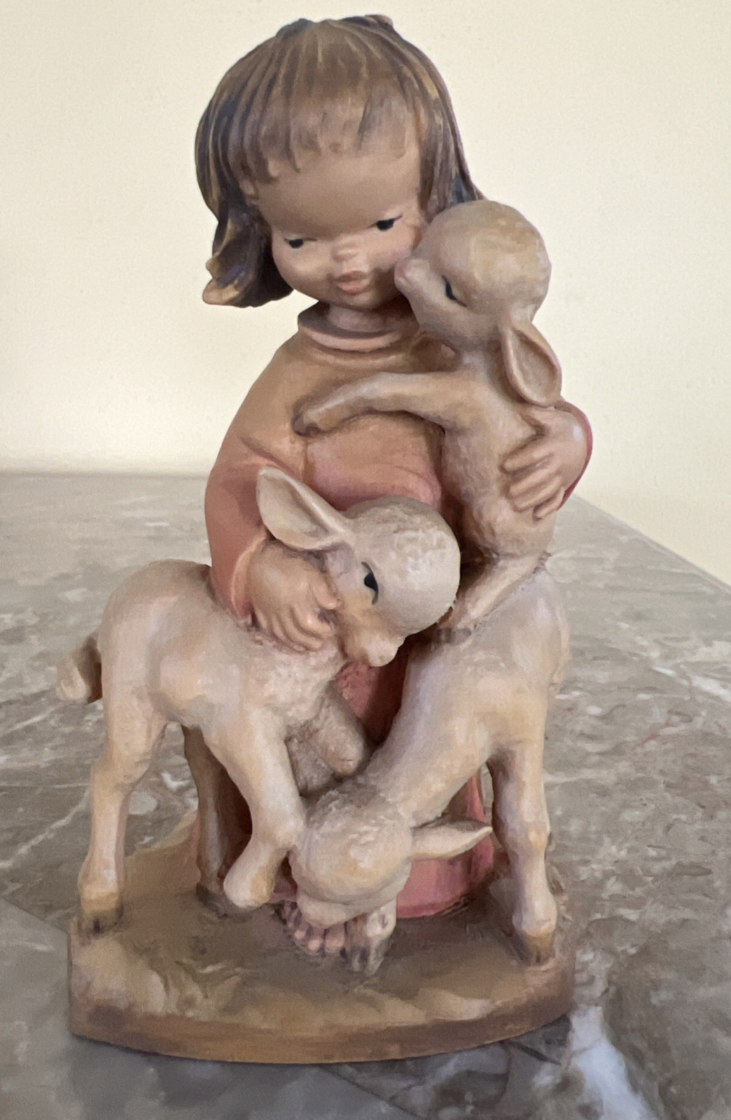 Vtg 6" Ferrandiz Anri The Good Shepherd Wood Carved Figure with Lambs Vtg 6" Ferrandiz Anri The Good Shepherd Wood Carved Figure with Lambs