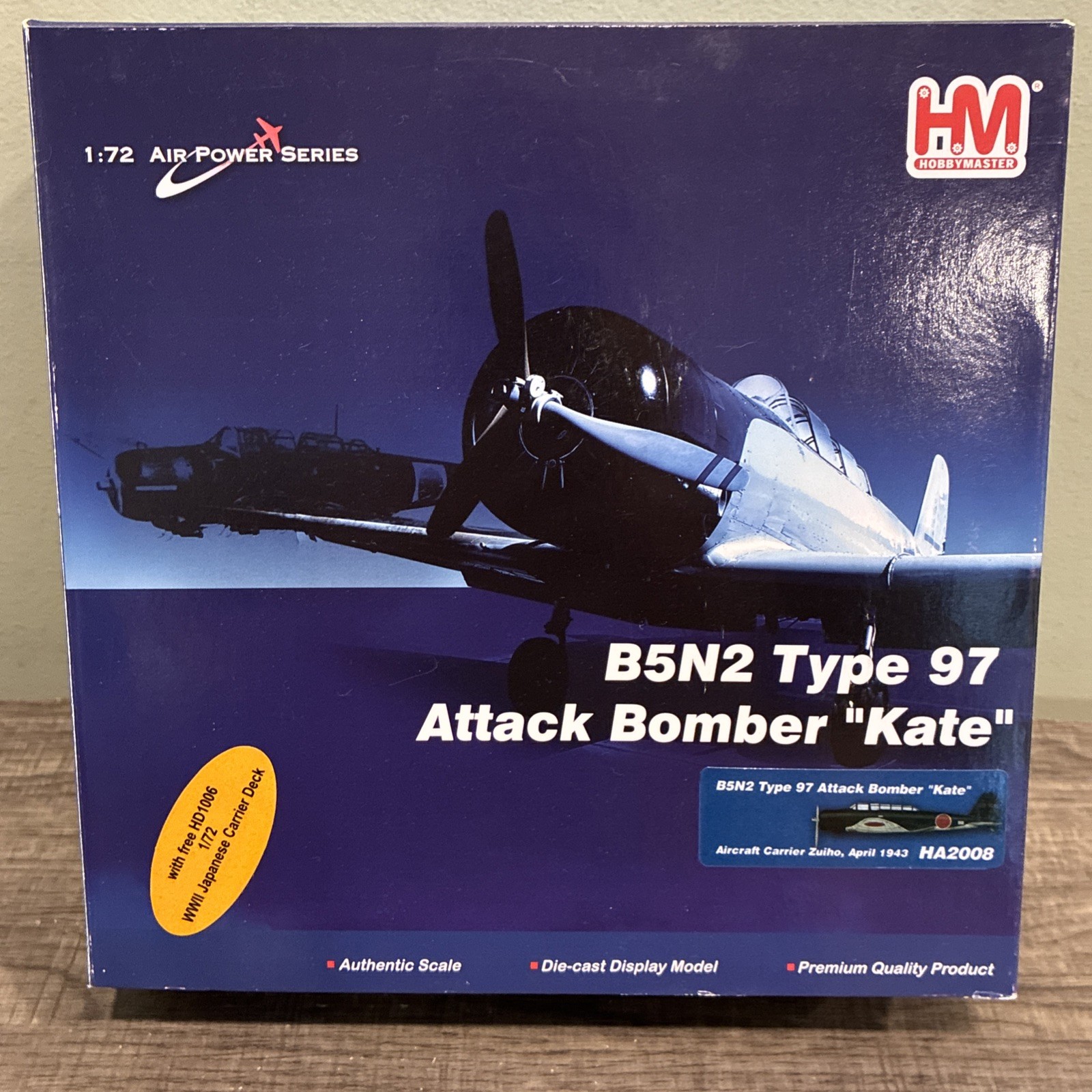 Hobby Master 1:72 B5N2 Type 97 Attack Bomber Kate Die-Cast Model HM-HA2008 New Hobby Master 1:72 B5N2 Type 97 Attack Bomber Kate Die-Cast Model HM-HA2008 New