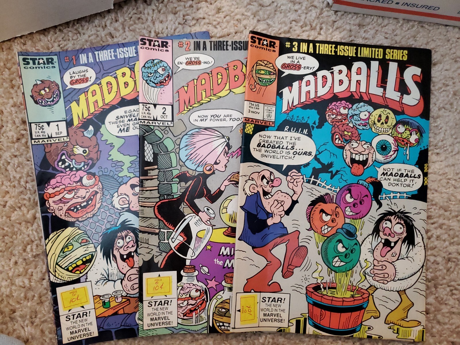 Madballs #1,2,3 Decent copies Rare complete set of 3 Madballs #1,2,3 Decent copies Rare complete set of 3