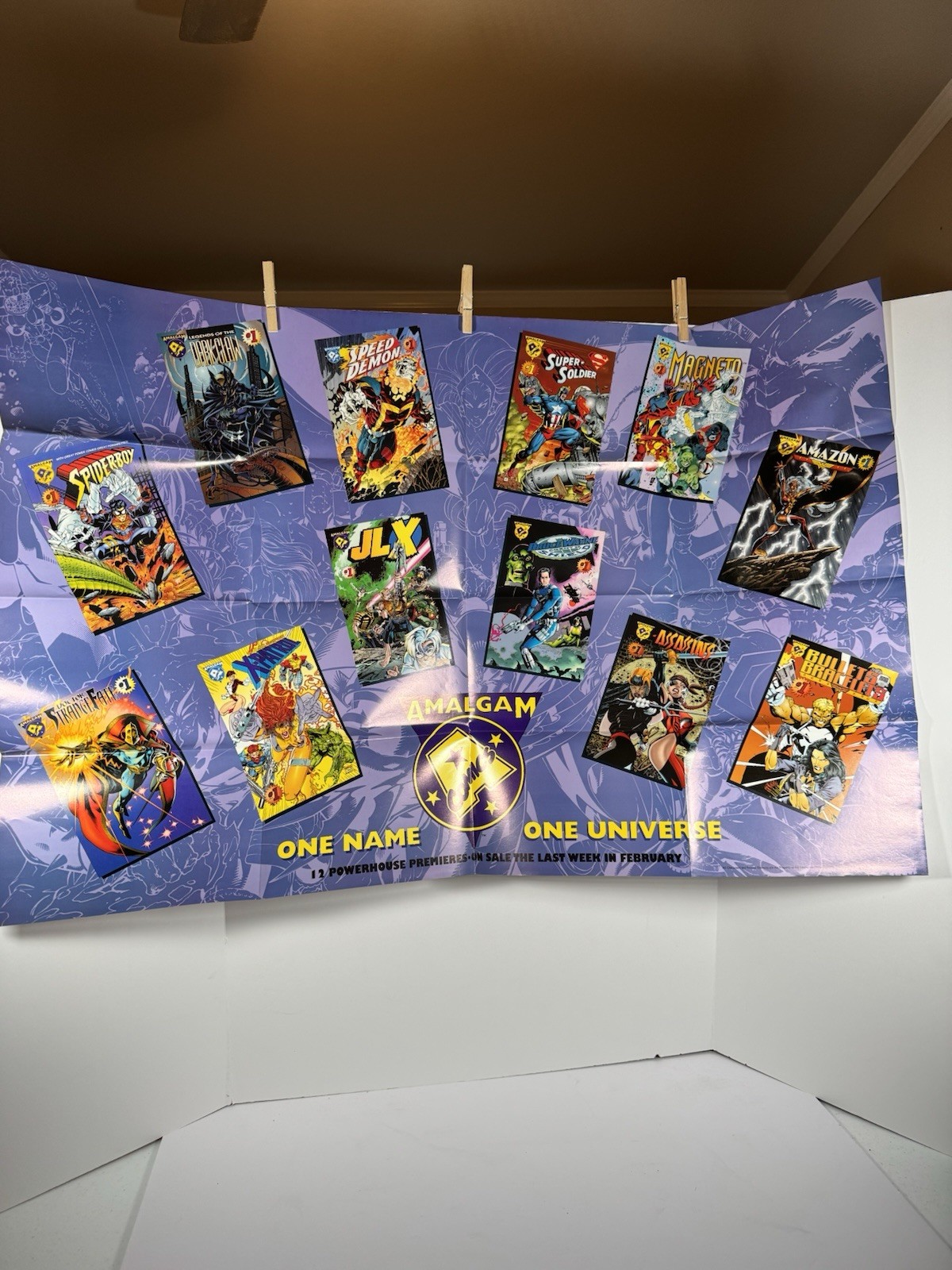 DC & Marvel Comics Amalgam Promo Poster shows 1st twelve merged 1996 titles