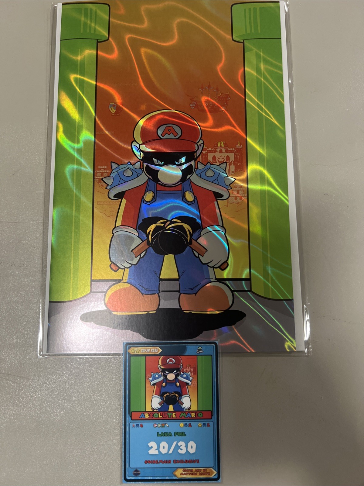 SOLD OUT Mario (Absolute Batman Homage) Absolute Mario~LAVA FOIL Ltd 20/30🤩