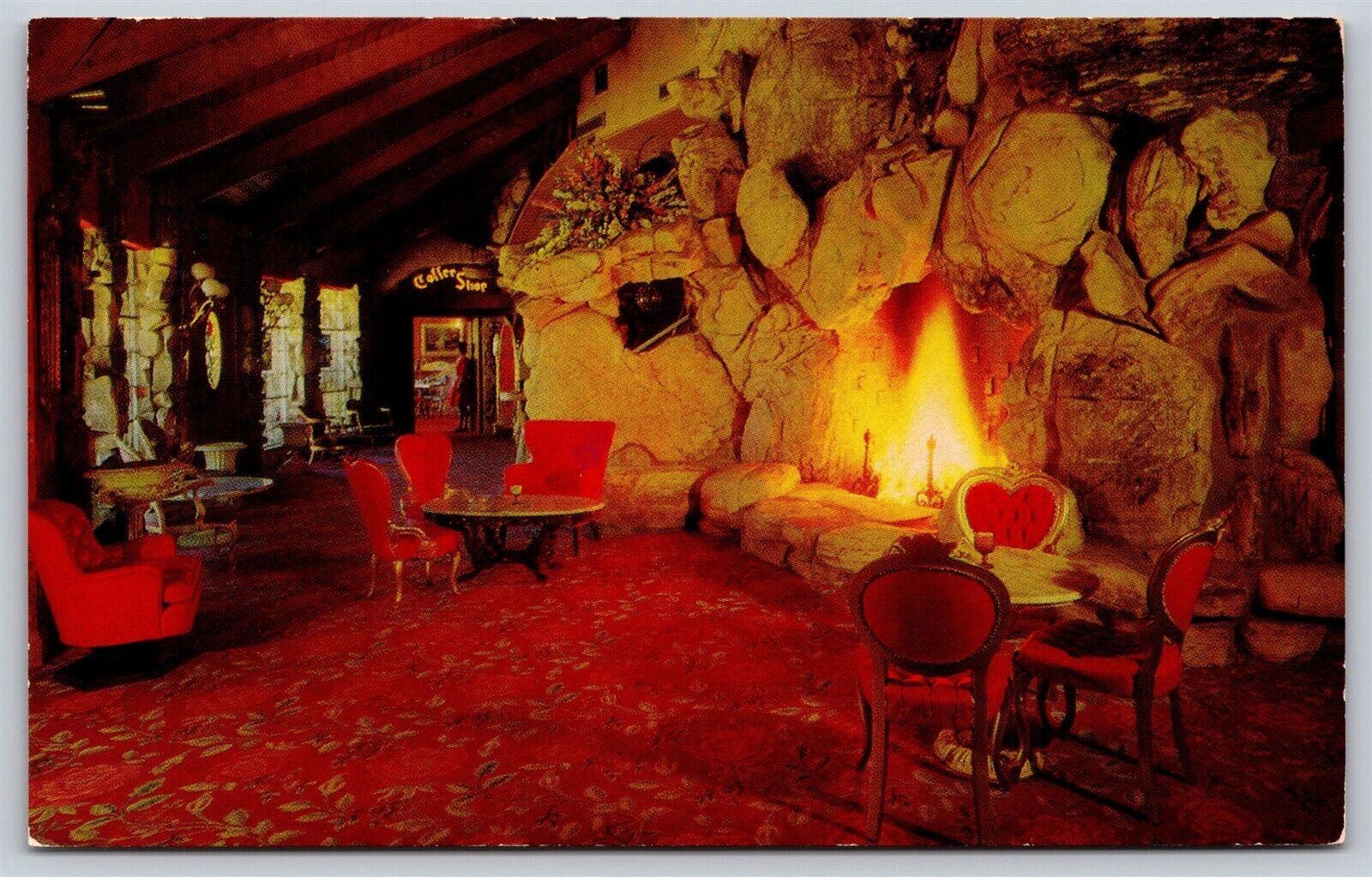 Postcard Lobby Fireplace, Madonna Inn, San Luis Obispo CA B125