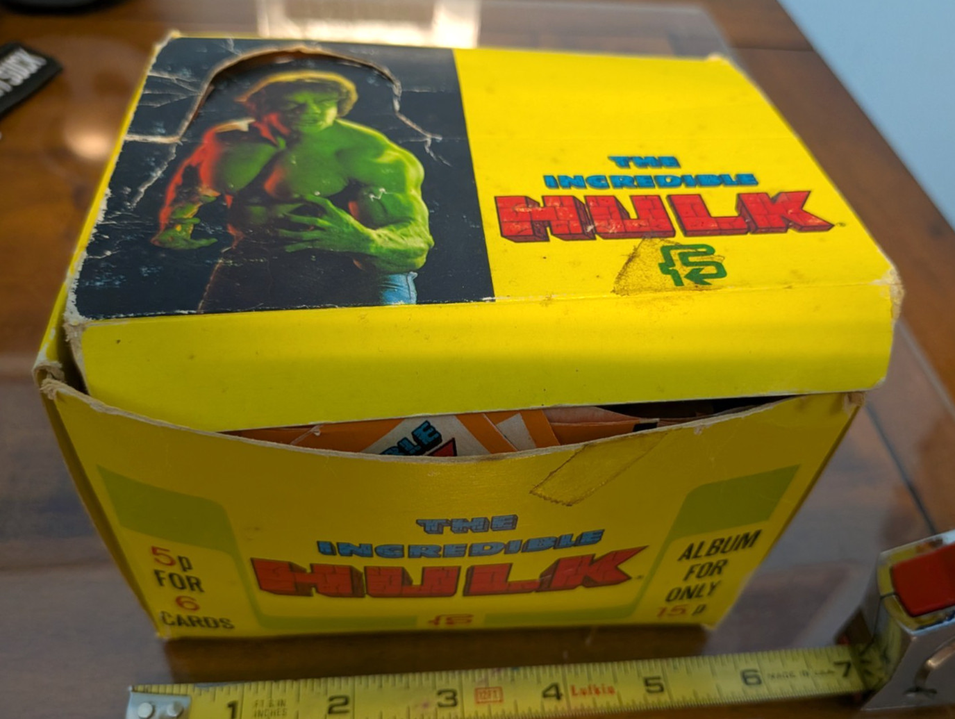 1979 FULL BOX of INCREDIBLE HULK OPEN PACKS CARDS Vintage FKS Marvel Comic Spain 1979 FULL BOX of INCREDIBLE HULK OPEN PACKS CARDS Vintage FKS Marvel Comic Spain