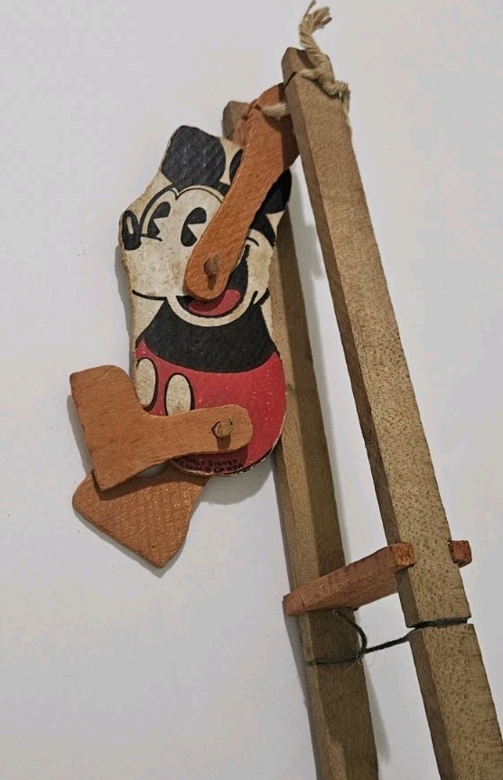 Vintage Walt Disney Mickey Mouse Wooden Trapeze Squeeze Toy 1930s (RARE) Vintage Walt Disney Mickey Mouse Wooden Trapeze Squeeze Toy 1930s (RARE)