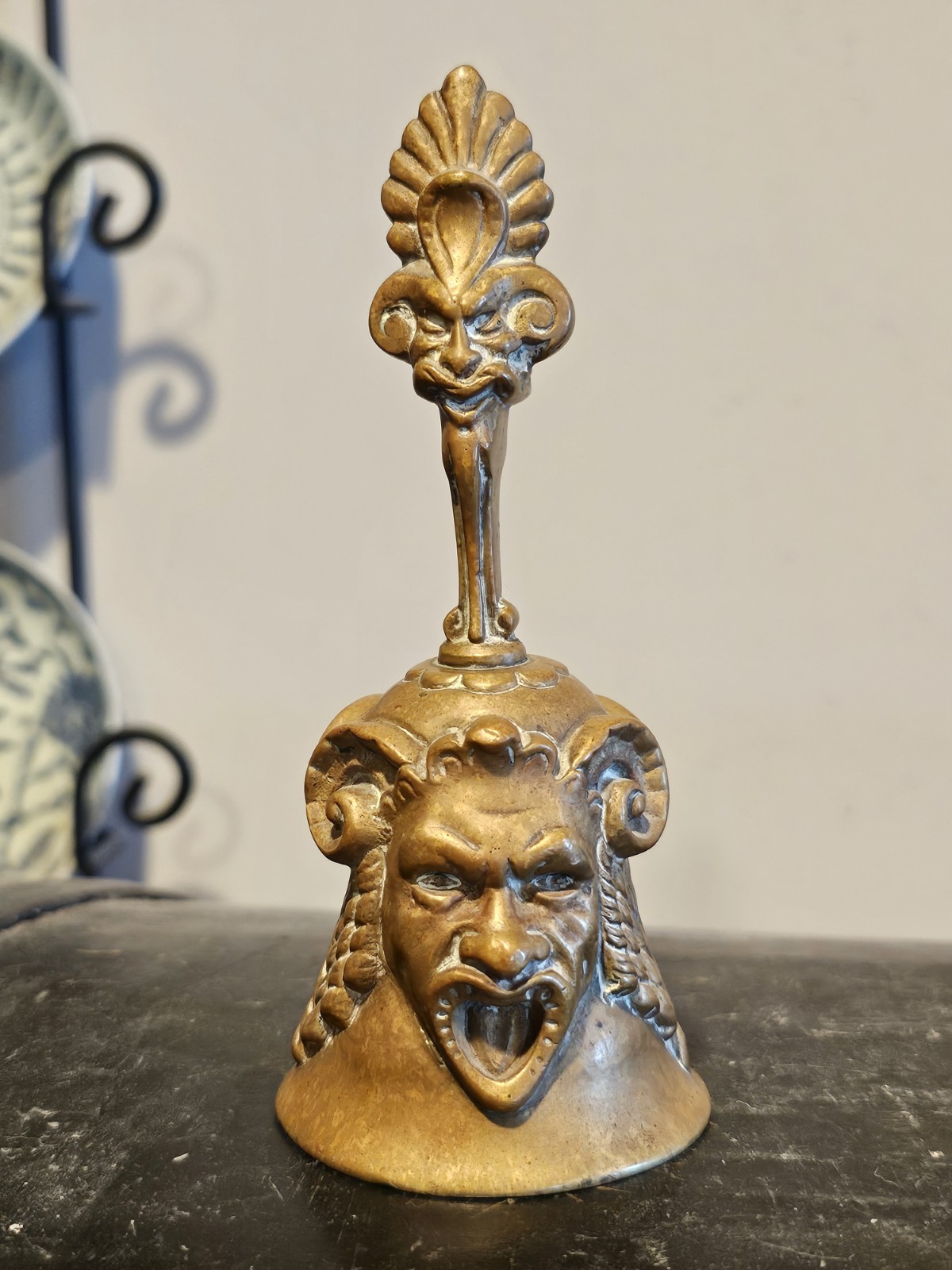 Antique French Bell Belle Epoque France Grotesque Dinner Bell Antique French Bell Belle Epoque France Grotesque Dinner Bell
