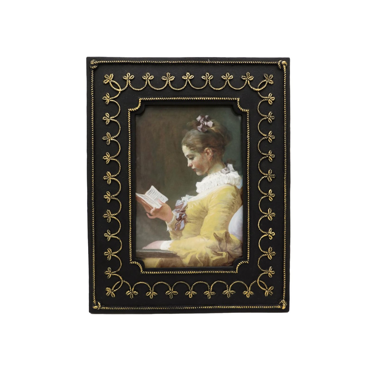 SYLVIA'S SHOP 4x6 Vintage Picture Frame, Antique Black and Gold Ornate Luxury Ph SYLVIA'S SHOP 4x6 Vintage Picture Frame, Antique Black and Gold Ornate Luxury Ph