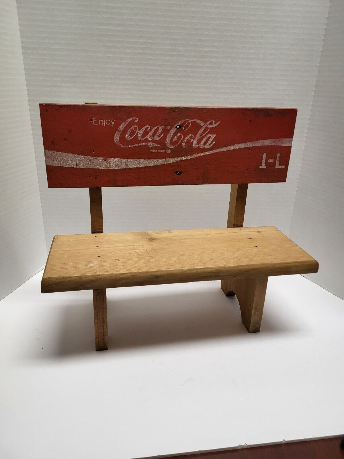 Vintage Coca-Cola Handmade Bench Wood Collector Display Doll Bench - 13\
