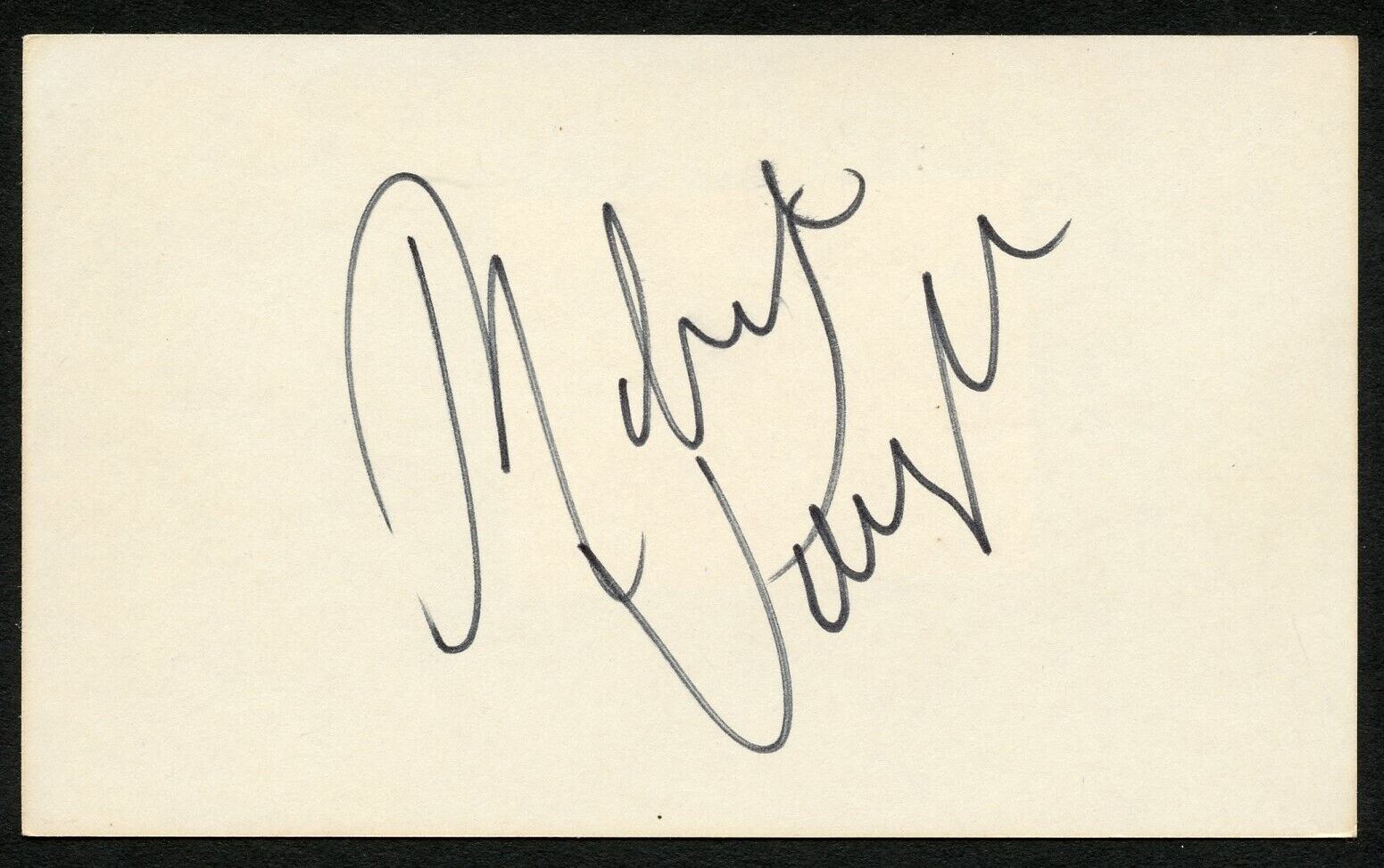 Robert Vaughn d2016 signed autograph Vintage 3x5 Hollywood: Actor in U.N.C.L.E.