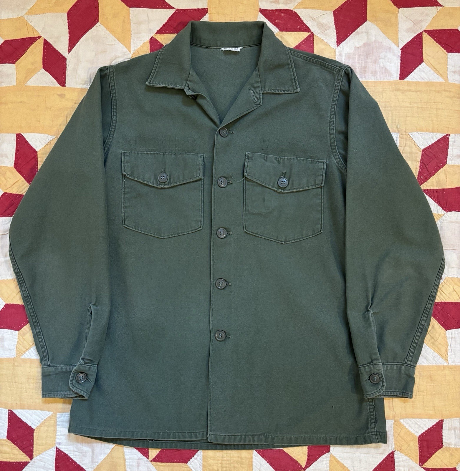 Vintage 60s US Army OG 107 Shirt 15.5x33 Vietnam War Vintage 60s US Army OG 107 Shirt 15.5x33 Vietnam War