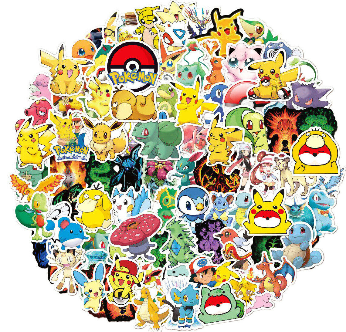 NEW 100pc POKEMON GO Pikachu Cartoon Stickers Laptop Sticker Luggage Decal