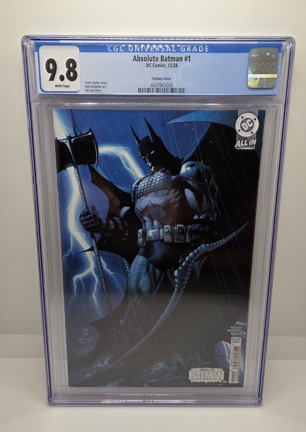 Absolute Batman #1 CGC 9.8 Jim Lee Cover B Variant Snyder Dragotta NM/M White Pg Absolute Batman #1 CGC 9.8 Jim Lee Cover B Variant Snyder Dragotta NM/M White Pg