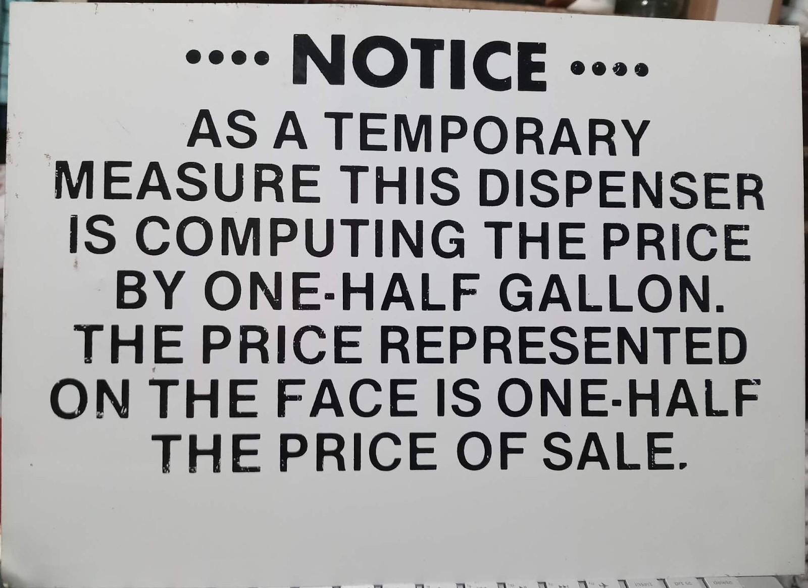Vintage 1979 Gas Station Pump Sign Metal 1/2 Gallon Pricing Petroliana Original Vintage 1979 Gas Station Pump Sign Metal 1/2 Gallon Pricing Petroliana Original