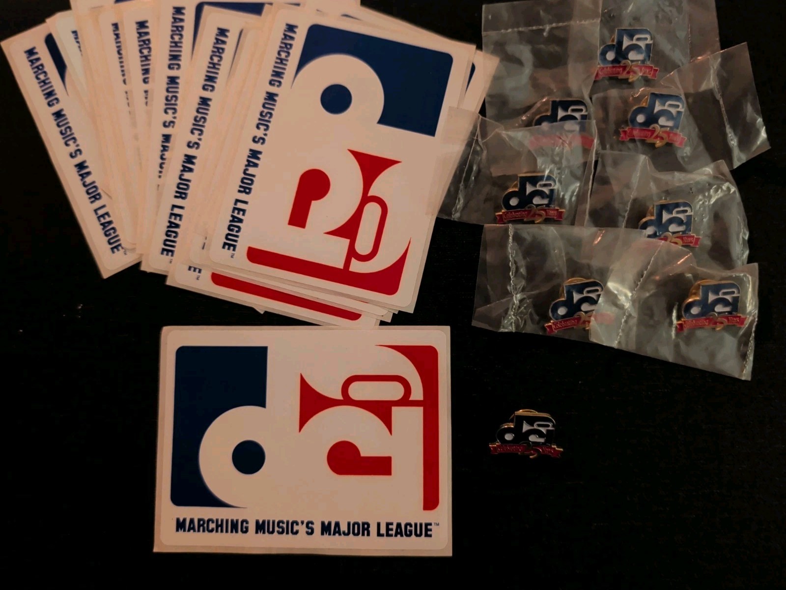 Vintage DCI Drum Corps International Memorabilia Lot 8 Pins 14 Stickers 1997 Vintage DCI Drum Corps International Memorabilia Lot 8 Pins 14 Stickers 1997