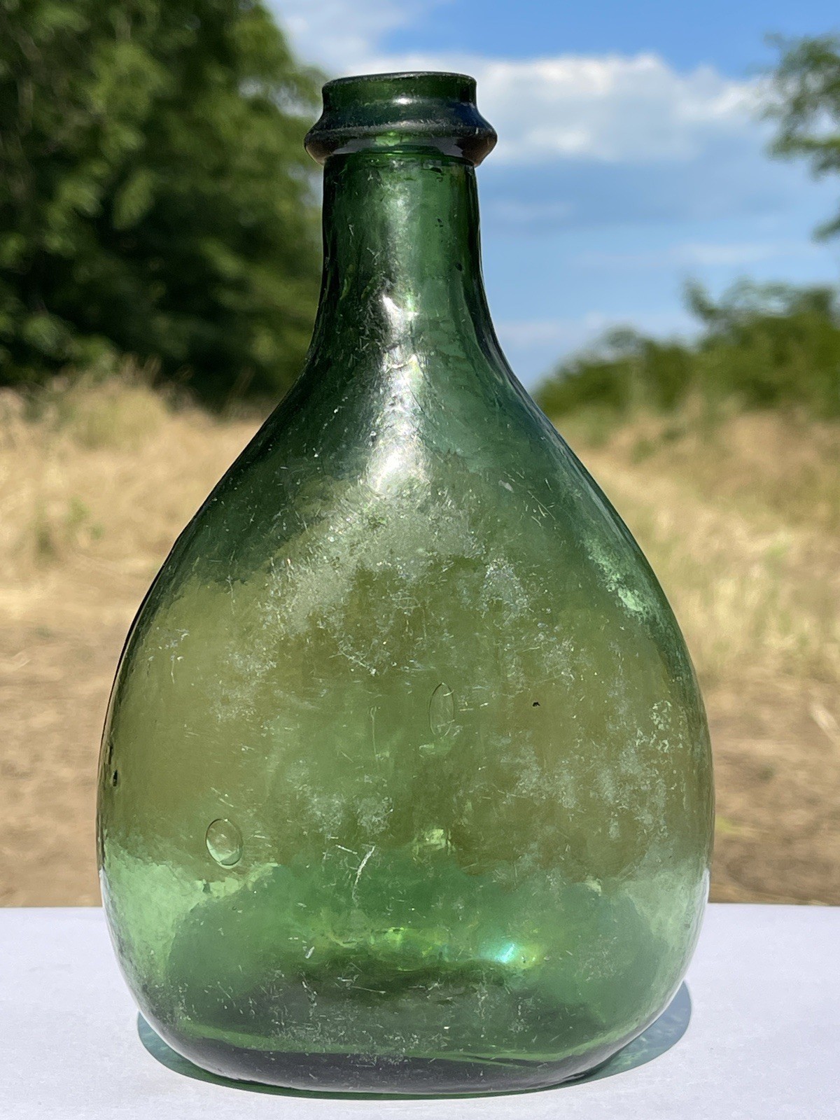 Rare Antique 1800s Glass Bottle Open Pontil Rare Antique 1800s Glass Bottle Open Pontil