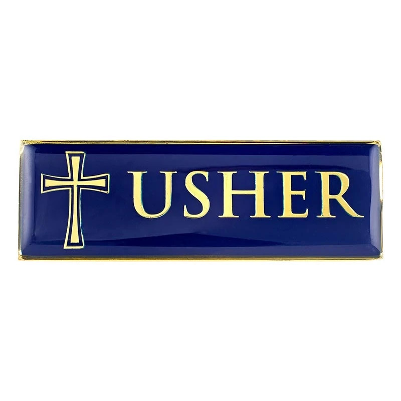 USHER Magnetic Badge Perfect For Your Usher Ministry 1" H x 3" W - 6/pk USHER Magnetic Badge Perfect For Your Usher Ministry 1" H x 3" W - 6/pk