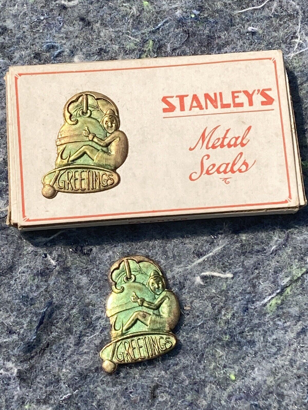 1926 NOS Stanley Metal Seals Christmas *RARE*