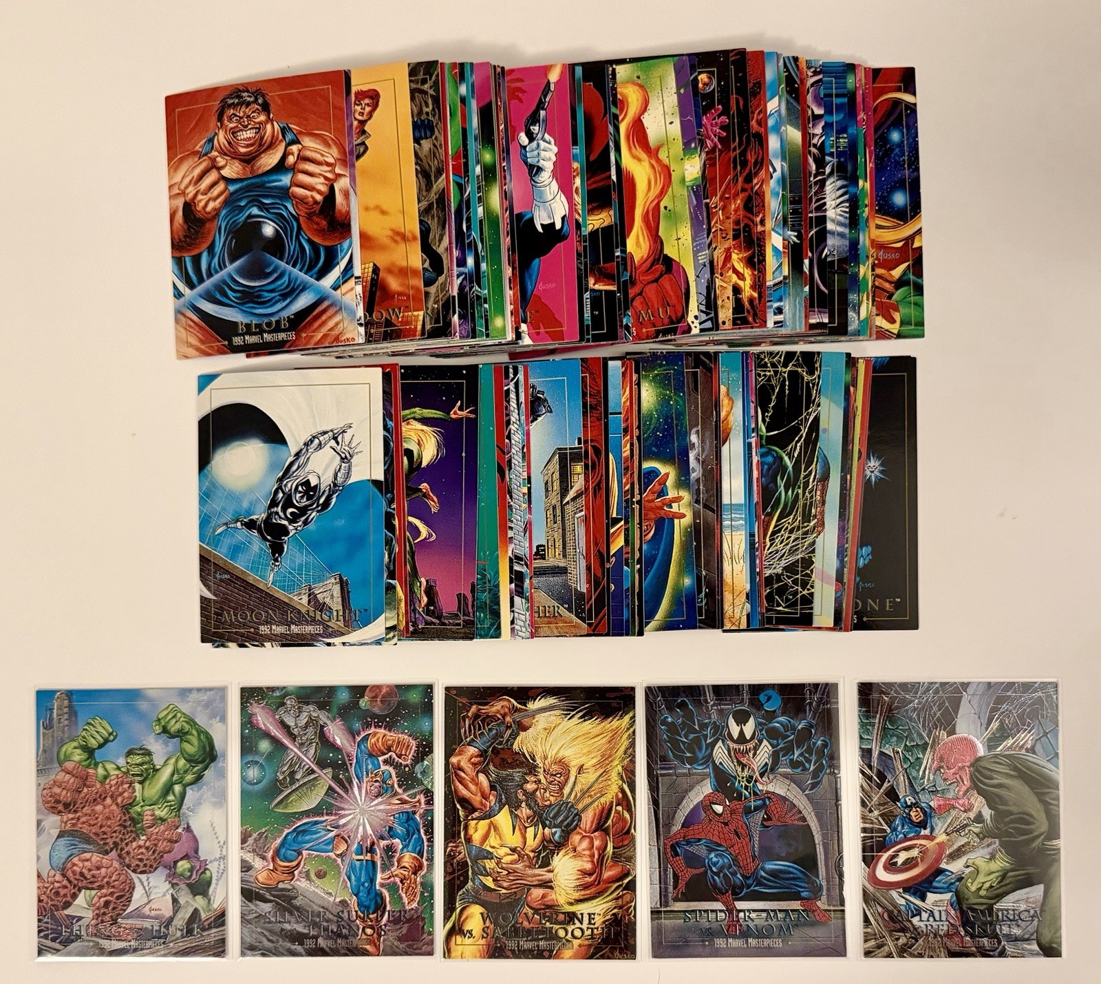 1992 Skybox Marvel Masterpieces Complete Base (100) & Spectra (5) Sets Iconic