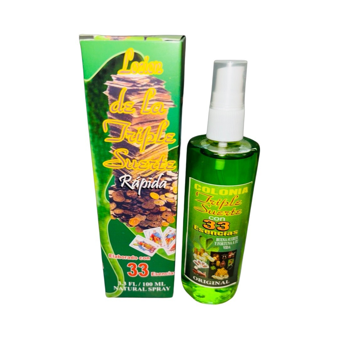 TRIPLE SUERTE con 33 Esencias Perfume Para la Abundancia y Fortuna buena suerte TRIPLE SUERTE con 33 Esencias Perfume Para la Abundancia y Fortuna buena suerte