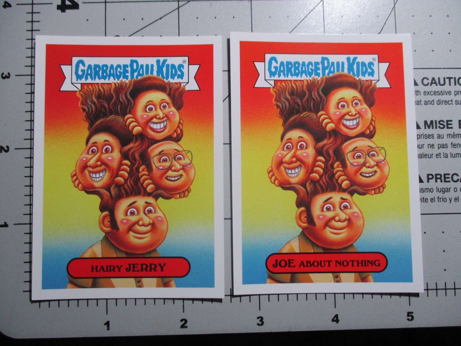 GARBAGE PAIL KIDS seinfeld jerry 2 STICKER CARD SET Hate the 90s tv 2a 2b A