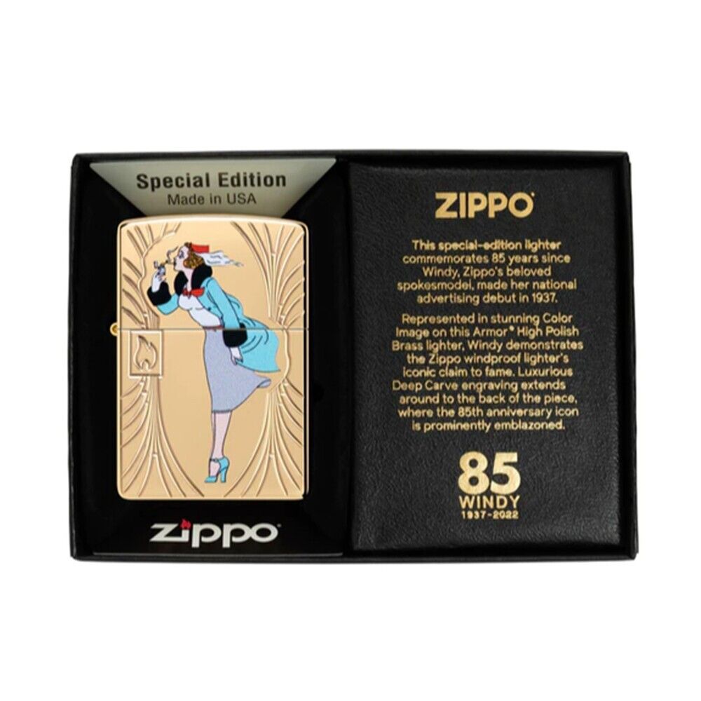 Zippo Lighter 2022 Limited Edition Windy 85th Anniversary Armor Free 5 Gifts