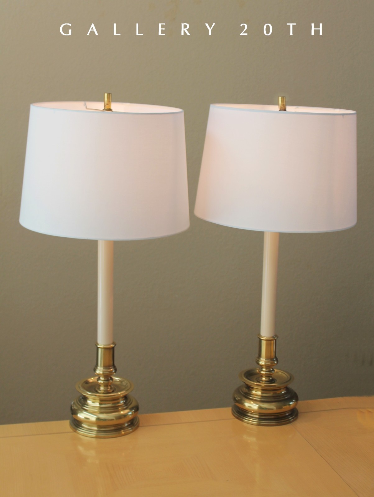 CLASSIC PAIR STIFFEL BRASS CANDLESTICK TABLE LAMPS MID CENTURY MODERN VTG 60S CLASSIC PAIR STIFFEL BRASS CANDLESTICK TABLE LAMPS MID CENTURY MODERN VTG 60S