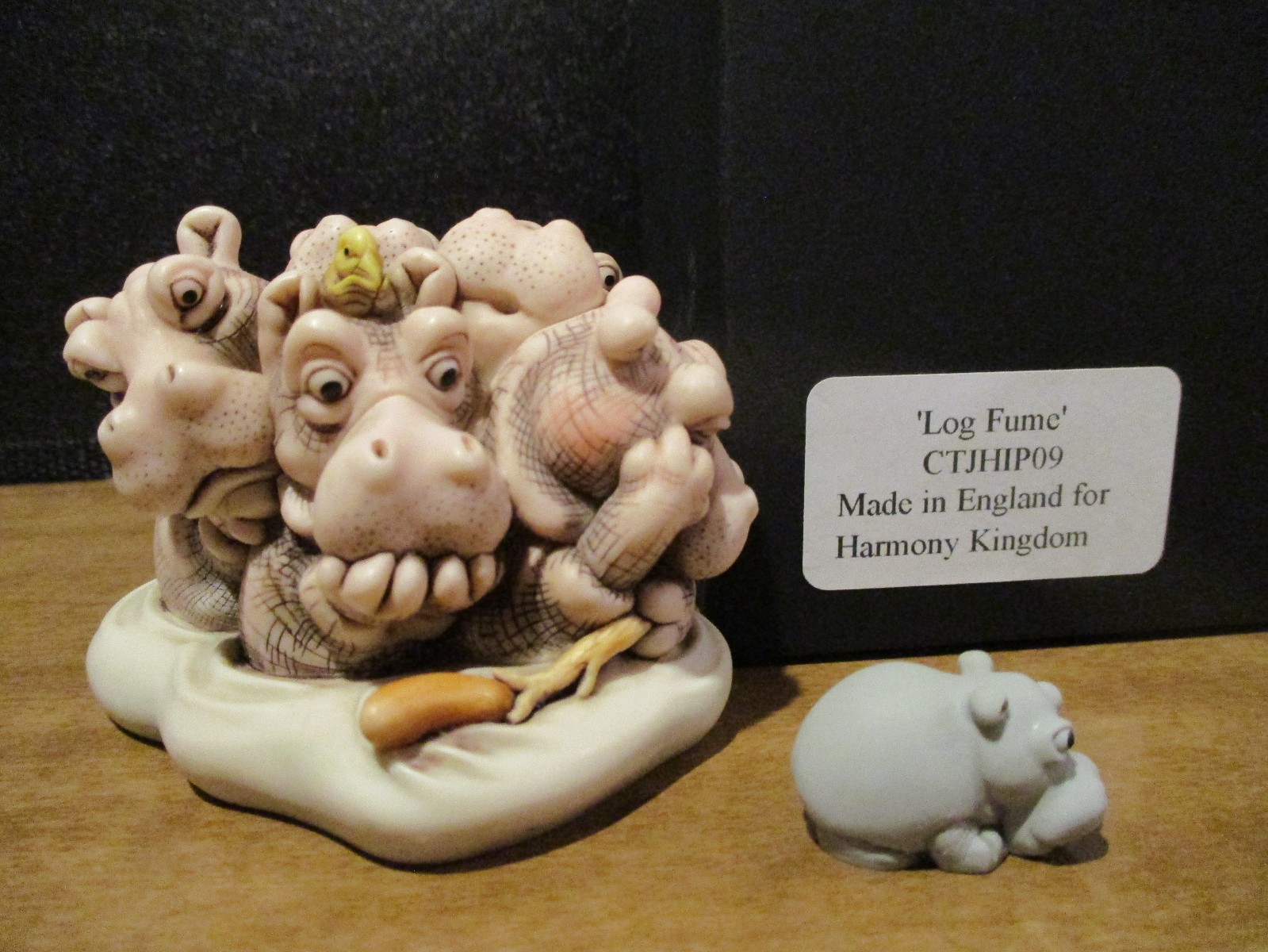 Harmony Kingdom Log Fume Hippos on a Raft Black Box LE 350 RARE Harmony Kingdom Log Fume Hippos on a Raft Black Box LE 350 RARE