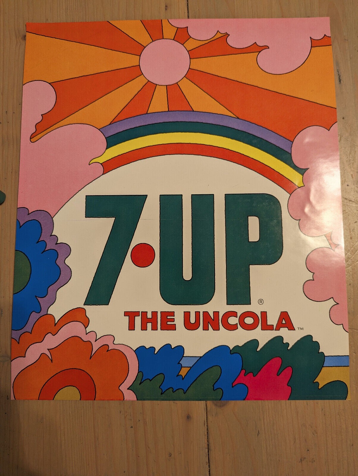 7-Up The Uncola psychedelic vintage decal- New, old stock - 10"x12" 7-Up The Uncola psychedelic vintage decal- New, old stock - 10"x12"