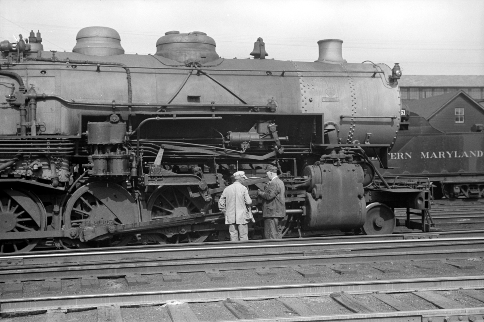 Engine Crew at the WM Railroad yards, Elkins, WV June 1939 8 x 10 Photo Engine Crew at the WM Railroad yards, Elkins, WV June 1939 8 x 10 Photo