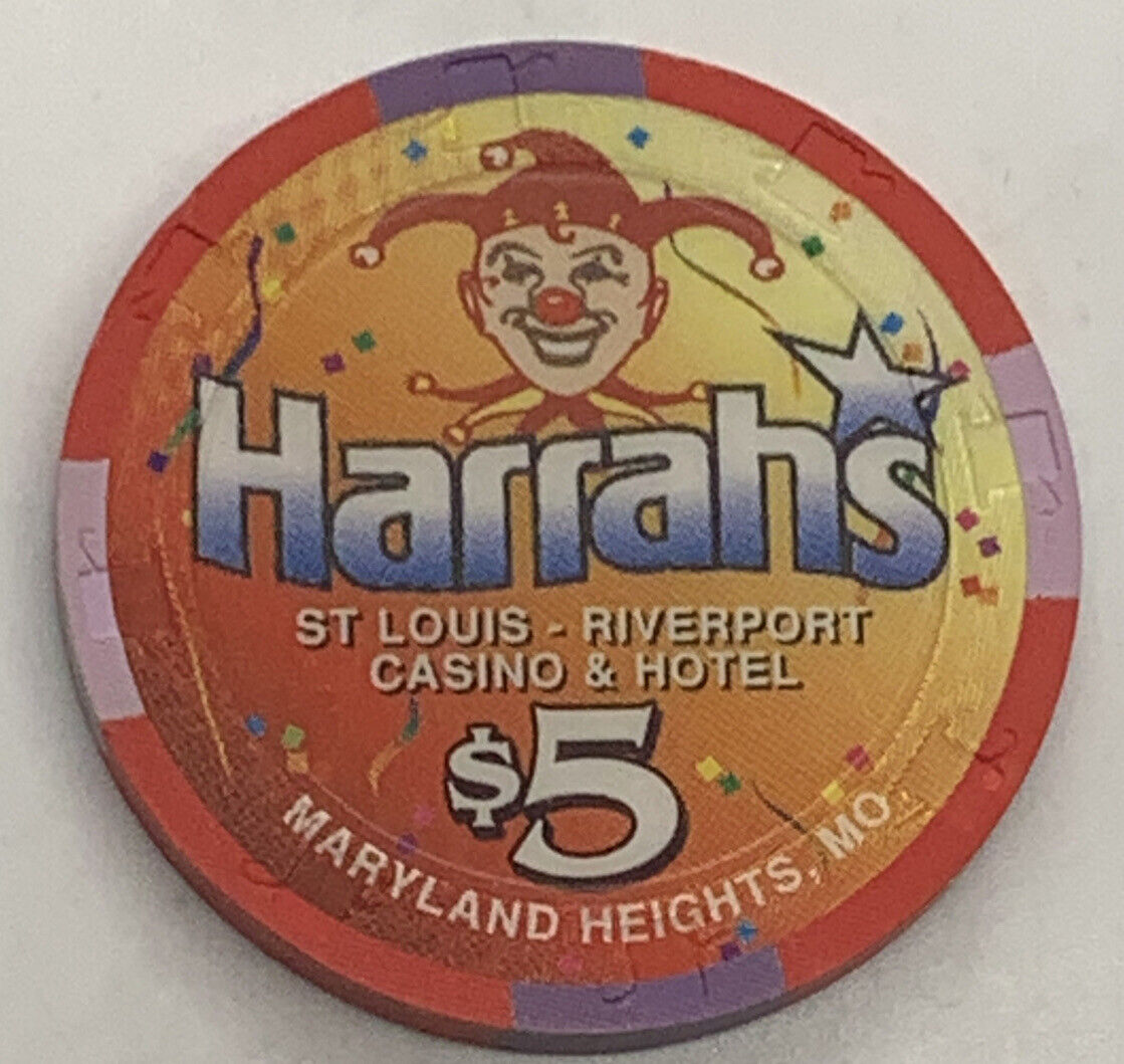 Harrah\'s Riverport - $5 Casino Chip - Maryland Heights MO Missouri 1997